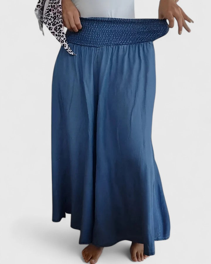 Evalia Lightweight Wide Leg Trousers