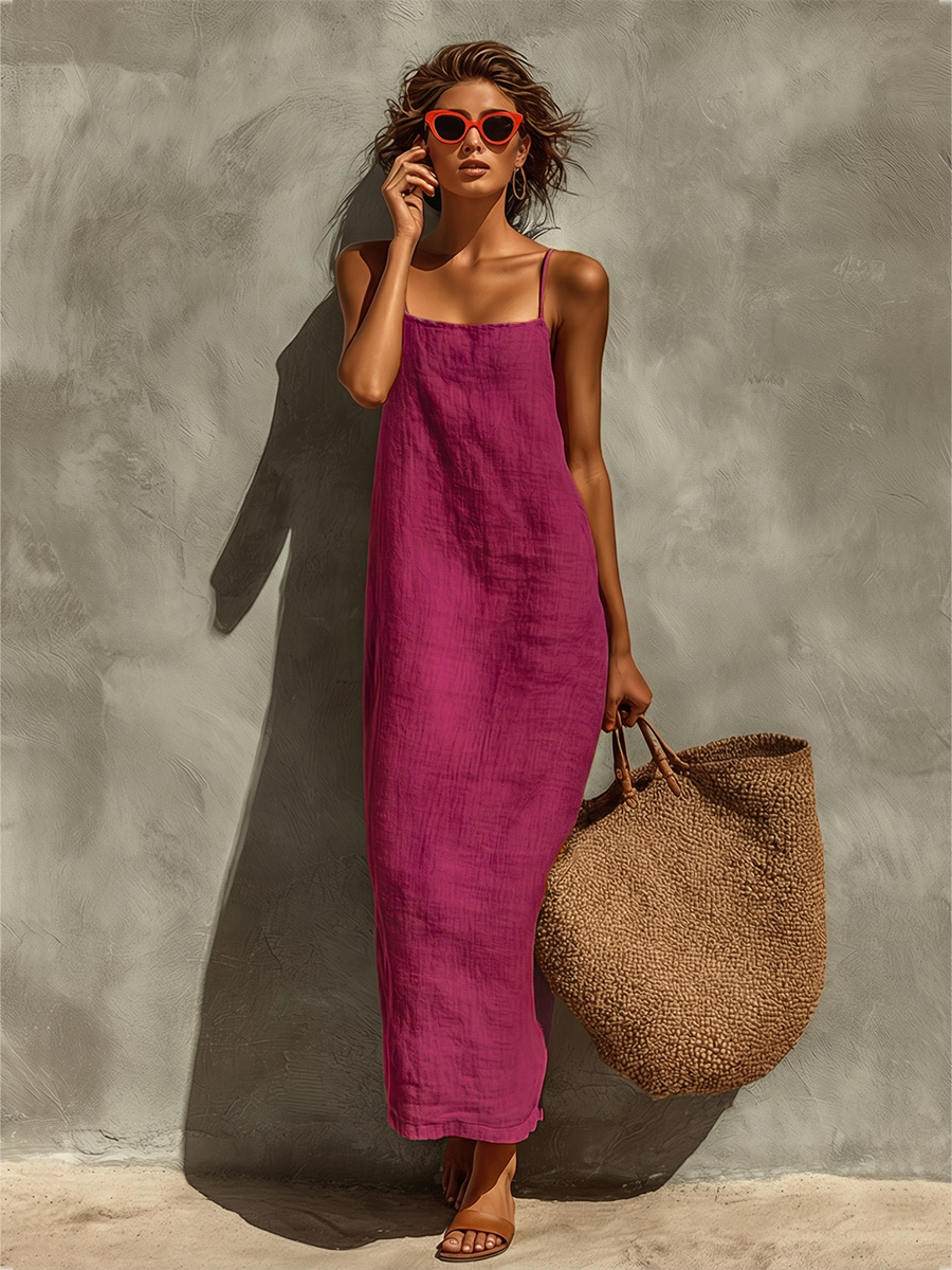 A woman walking in the green Evie chic summer dress, demonstrating the graceful movement of the fabric.