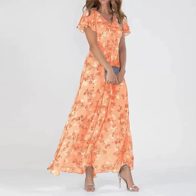Elara - Floral Short Sleeve Dress