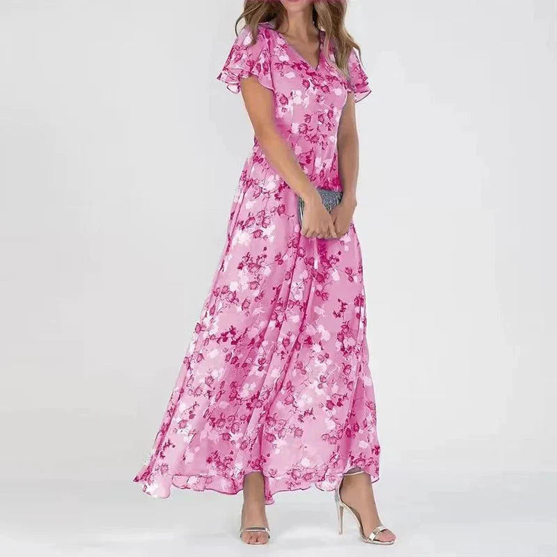 Elara - Floral Short Sleeve Dress