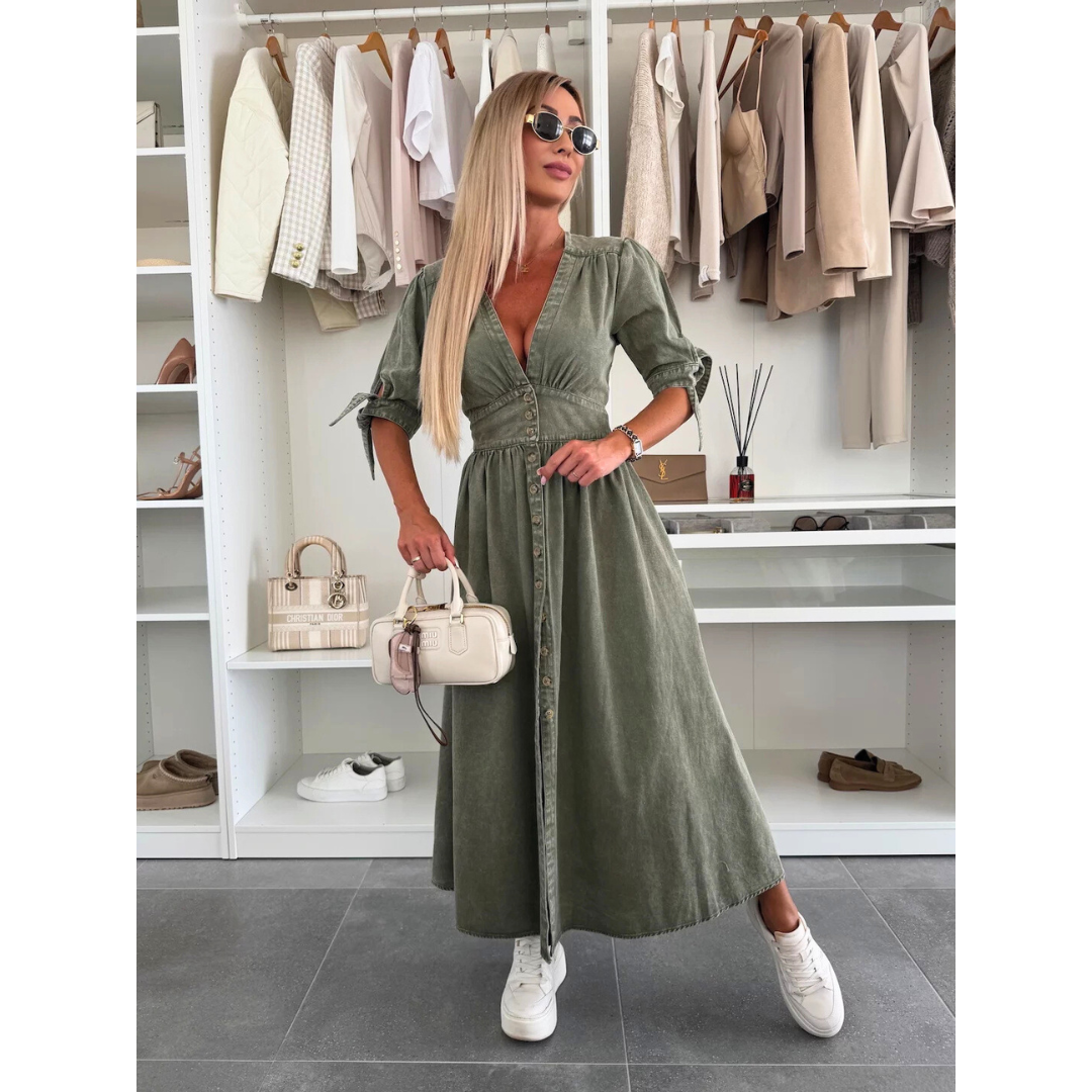 Perla - Denim Dream Midi Dress