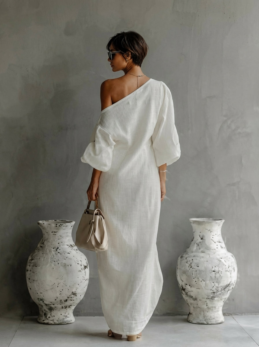 Solenne One Shoulder Maxi Dress