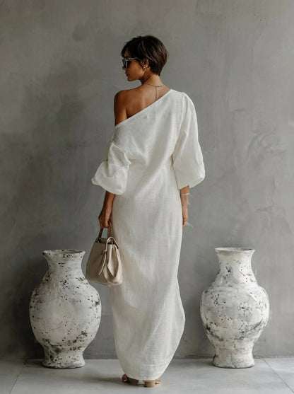 Solenne One Shoulder Maxi Dress