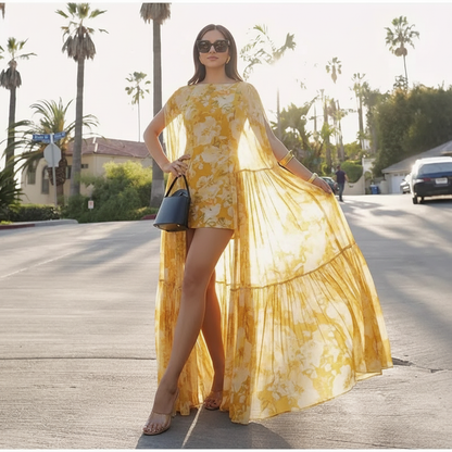 Zarae - Flowy Overlay Maxi Dress