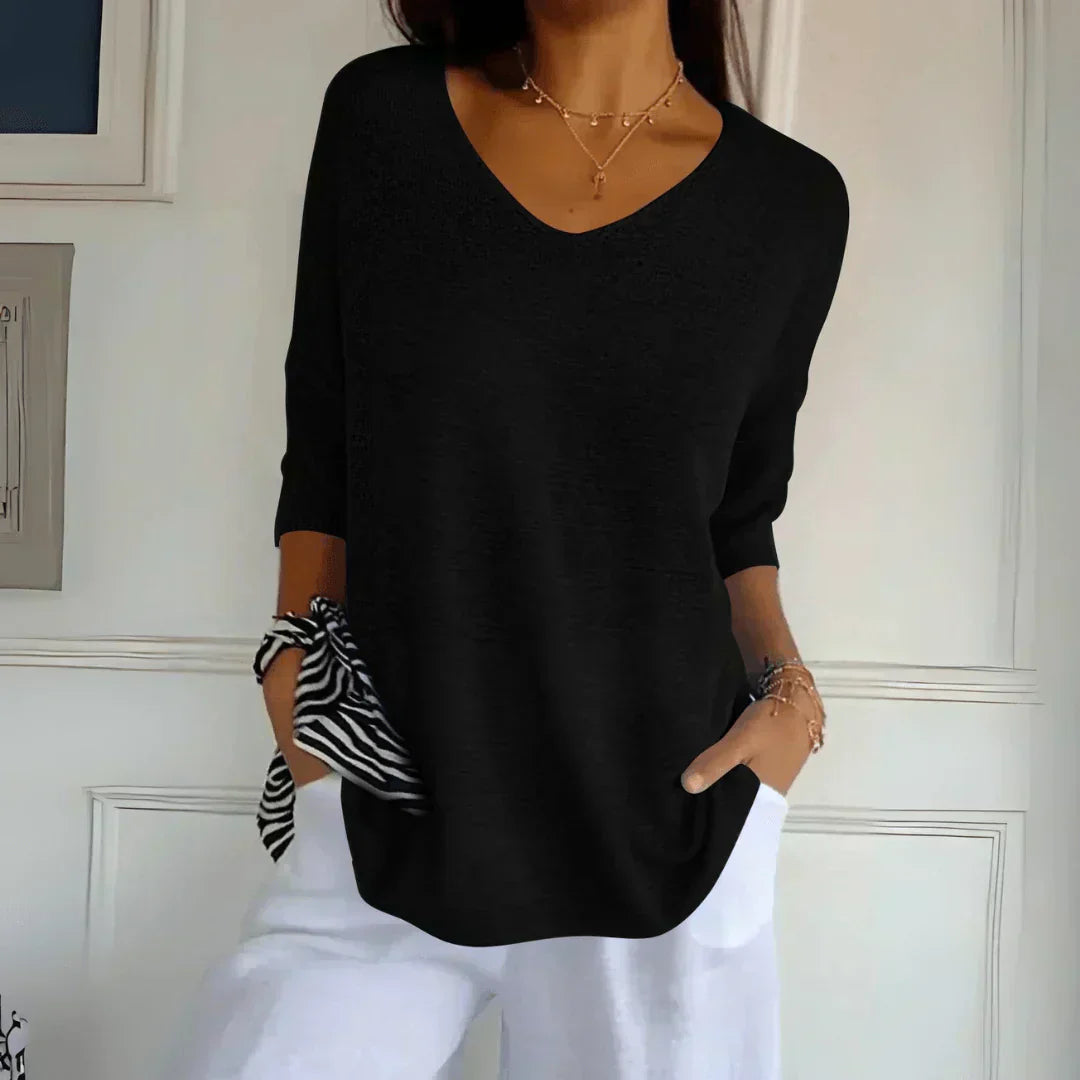 Loraine V Neck Relaxed Top