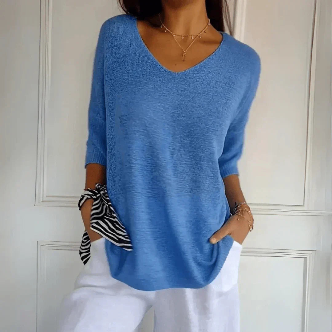 Loraine V Neck Relaxed Top
