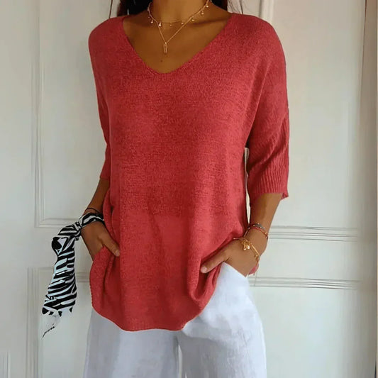 Loraine V Neck Relaxed Top