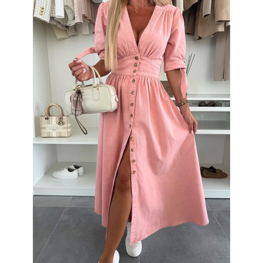 Perla - Denim Dream Midi Dress