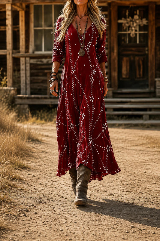 Texture shot of the lightweight cotton blend fabric, emphasizing the softness of the bohemian maxi dress.