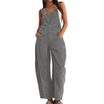 Detailed shot of the fabric texture and stitching on the Soraya Jumpsuits & Overalls in black.