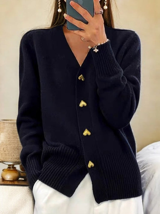 Noeline Heart Button Cardigan