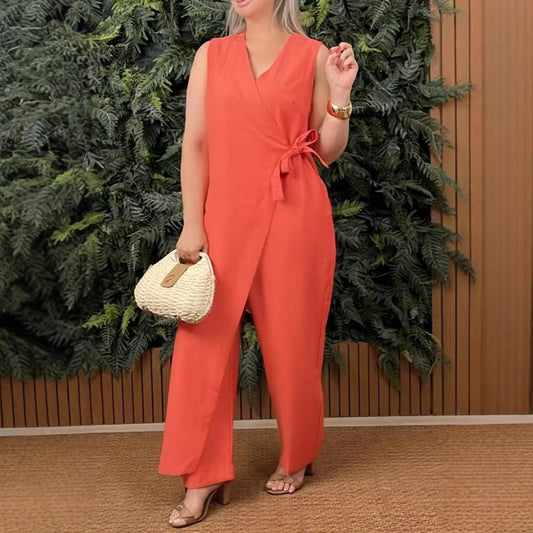 Jovienne Tie Waist Jumpsuit
