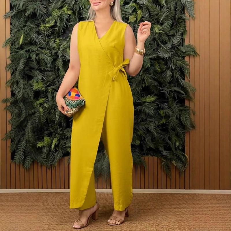 Jovienne Tie Waist Jumpsuit