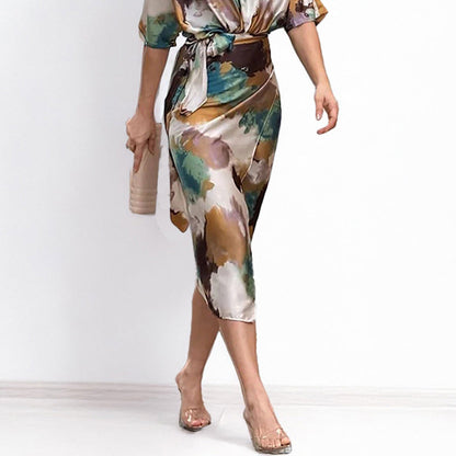 Seraphine Satin Wrap Dress