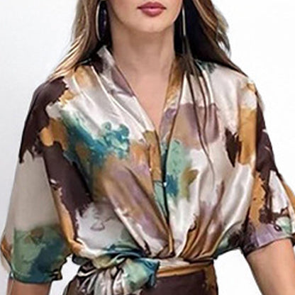 Seraphine Satin Wrap Dress