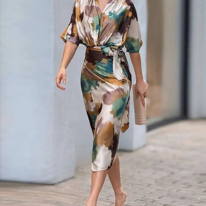 Seraphine Satin Wrap Dress