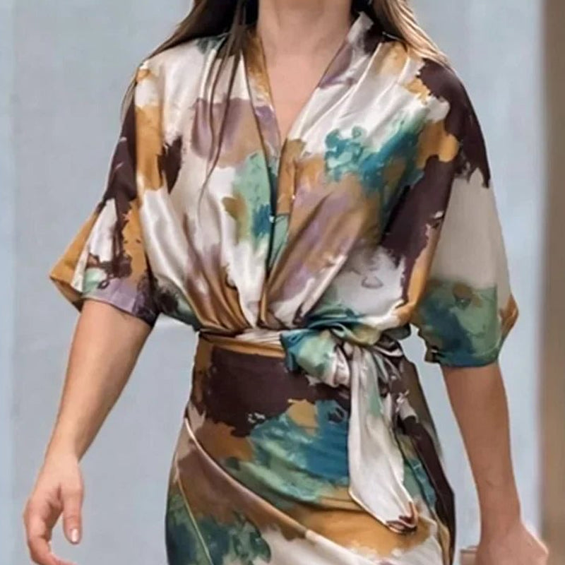Seraphine Satin Wrap Dress