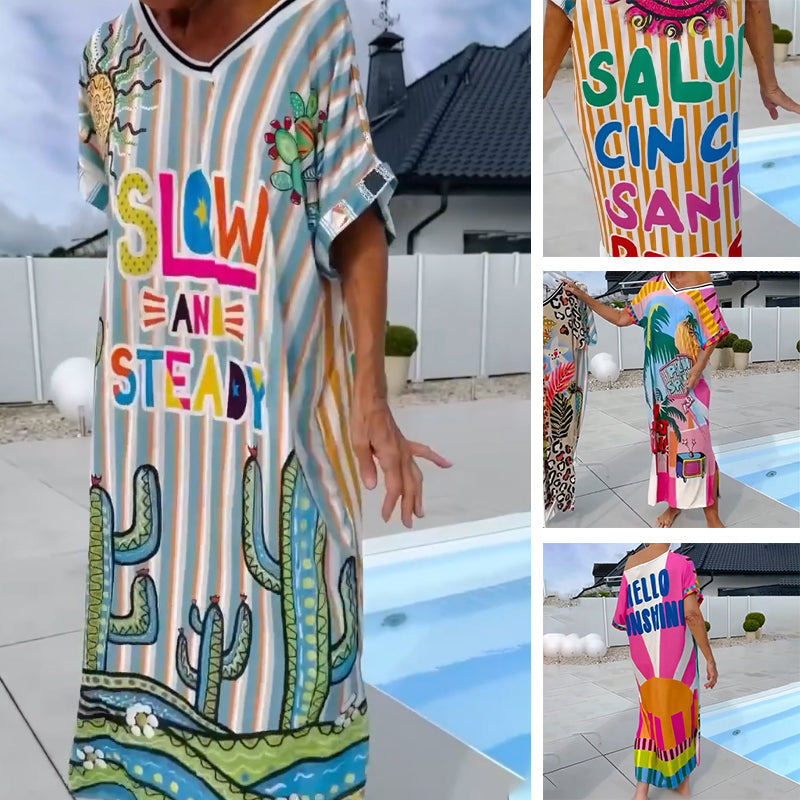 Antonia - Printed V-Neck Dress