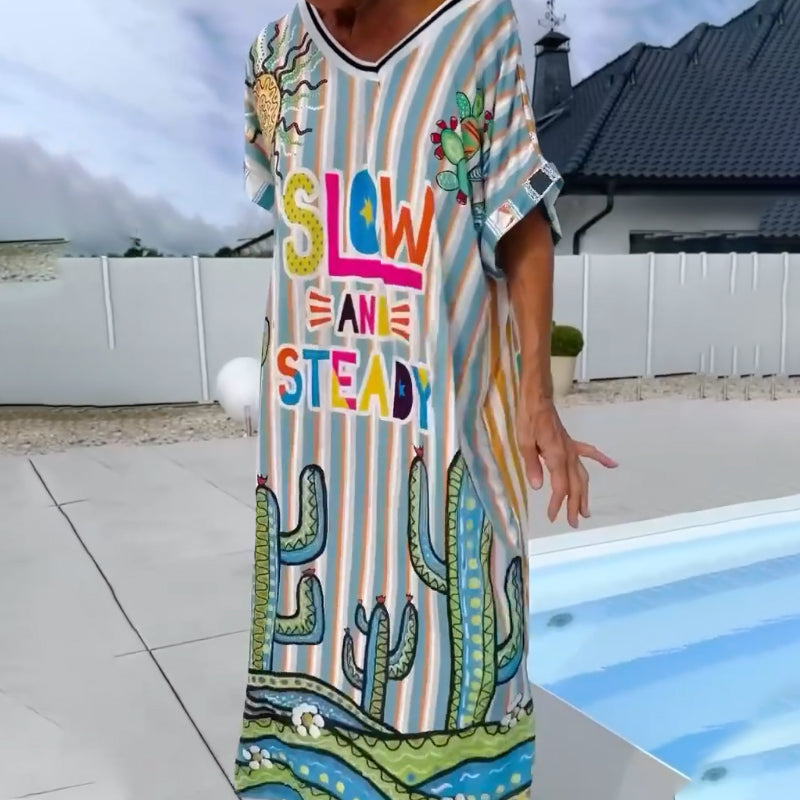 Antonia - Printed V-Neck Dress