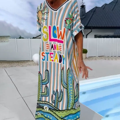 Antonia - Printed V-Neck Dress