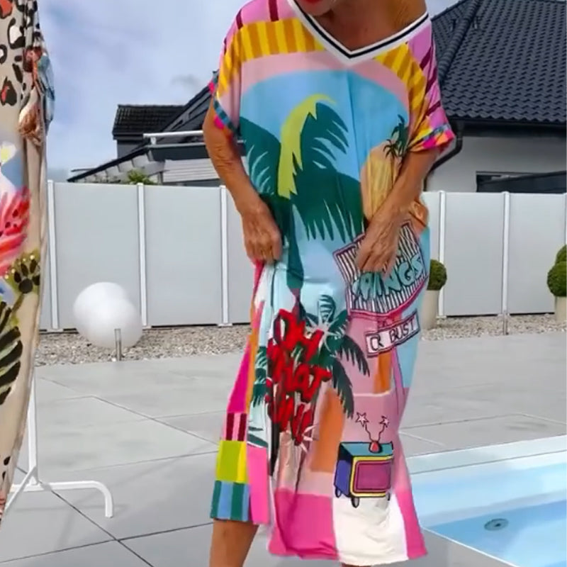 Antonia - Printed V-Neck Dress