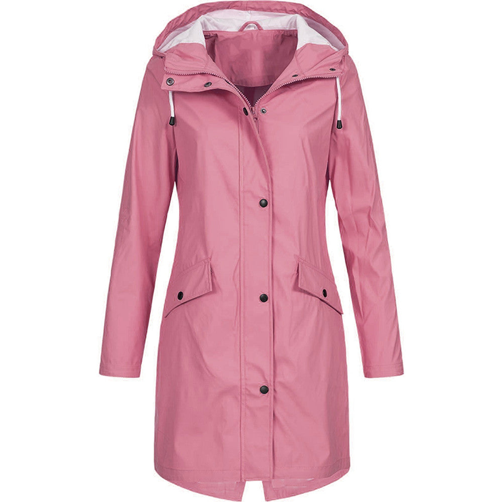 Lifestyle image of someone enjoying an urban environment while wearing a stylish waterproof jacket.